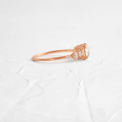 Cluster-Rose Cut Lab Grown Diamond Engagement Ring