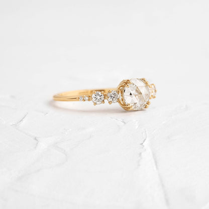 Cluster-Rose Cut Lab Grown Diamond Engagement Ring