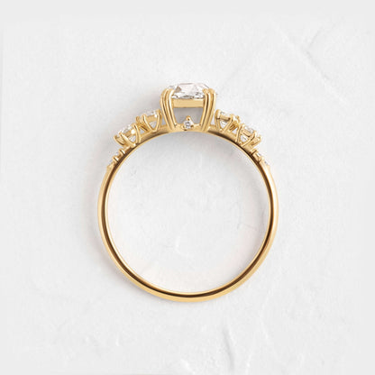 Cluster-Rose Cut Lab Grown Diamond Engagement Ring