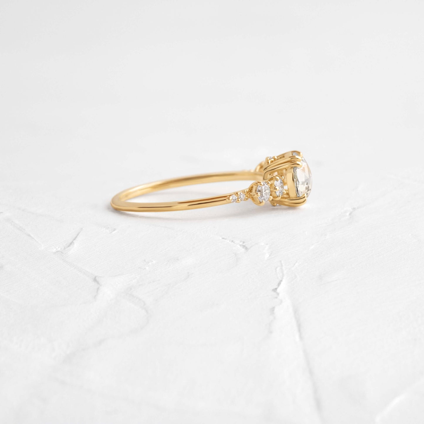 Cluster-Rose Cut Lab Grown Diamond Engagement Ring
