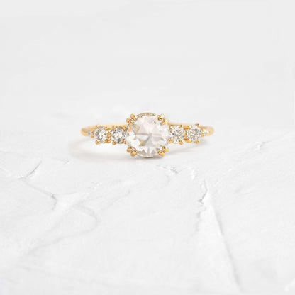 Cluster-Rose Cut Lab Grown Diamond Engagement Ring