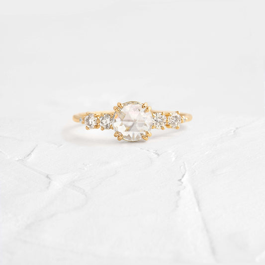 Cluster-Rose Cut Lab Grown Diamond Engagement Ring