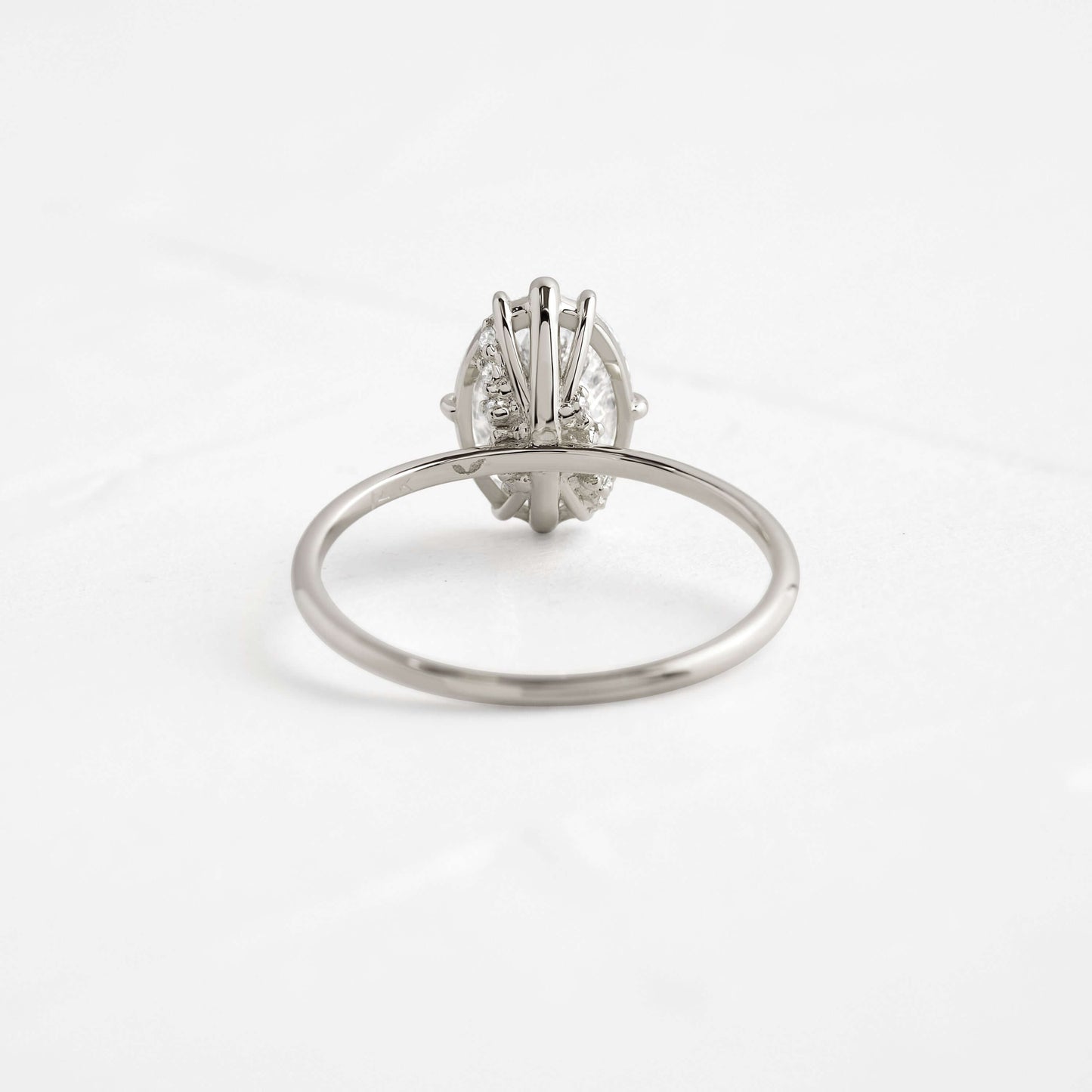 Hidden Halo-Oval Lab Grown Diamond Engagement Ring