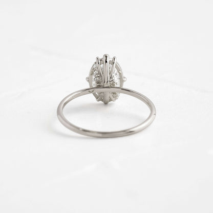 Hidden Halo-Oval Lab Grown Diamond Engagement Ring