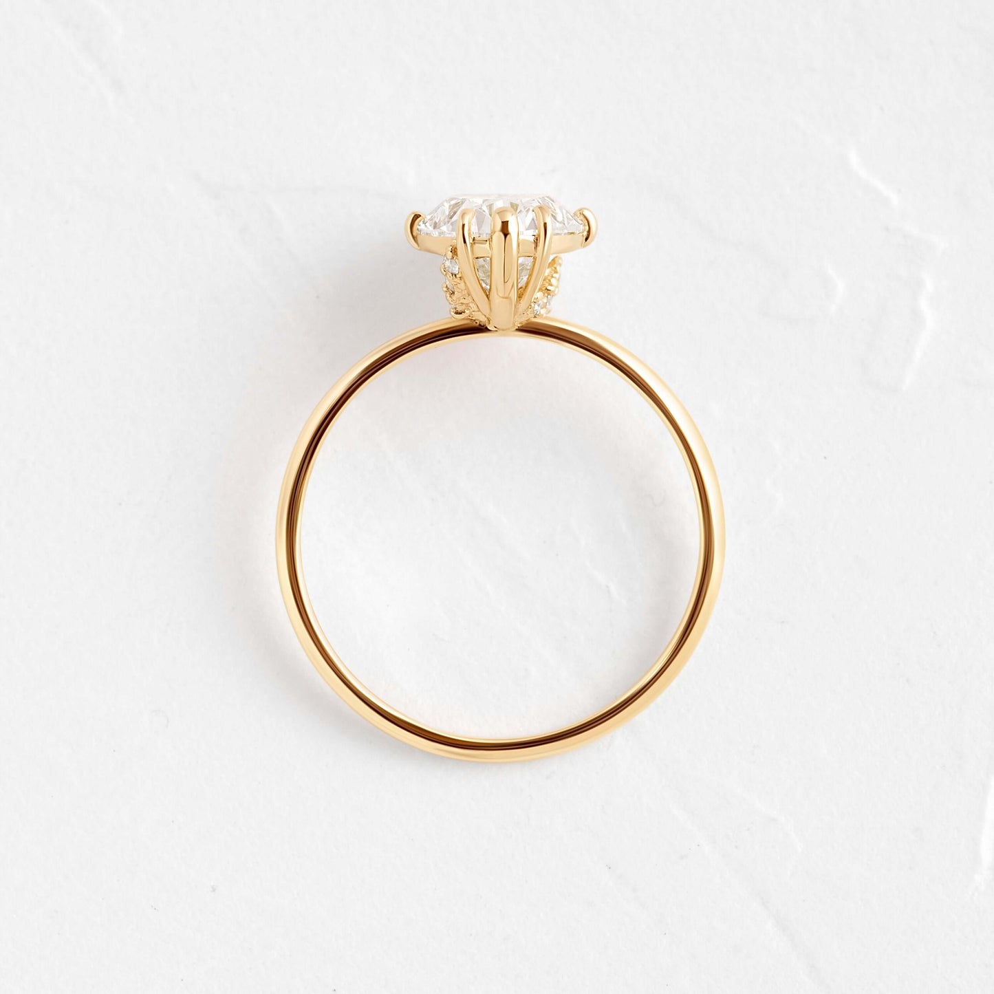 Hidden Halo-Oval Lab Grown Diamond Engagement Ring