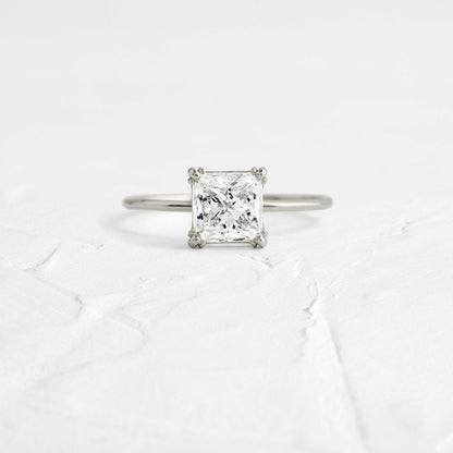 Solitaire Triple Prong-Princess Lab Grown Diamond Engagement Ring
