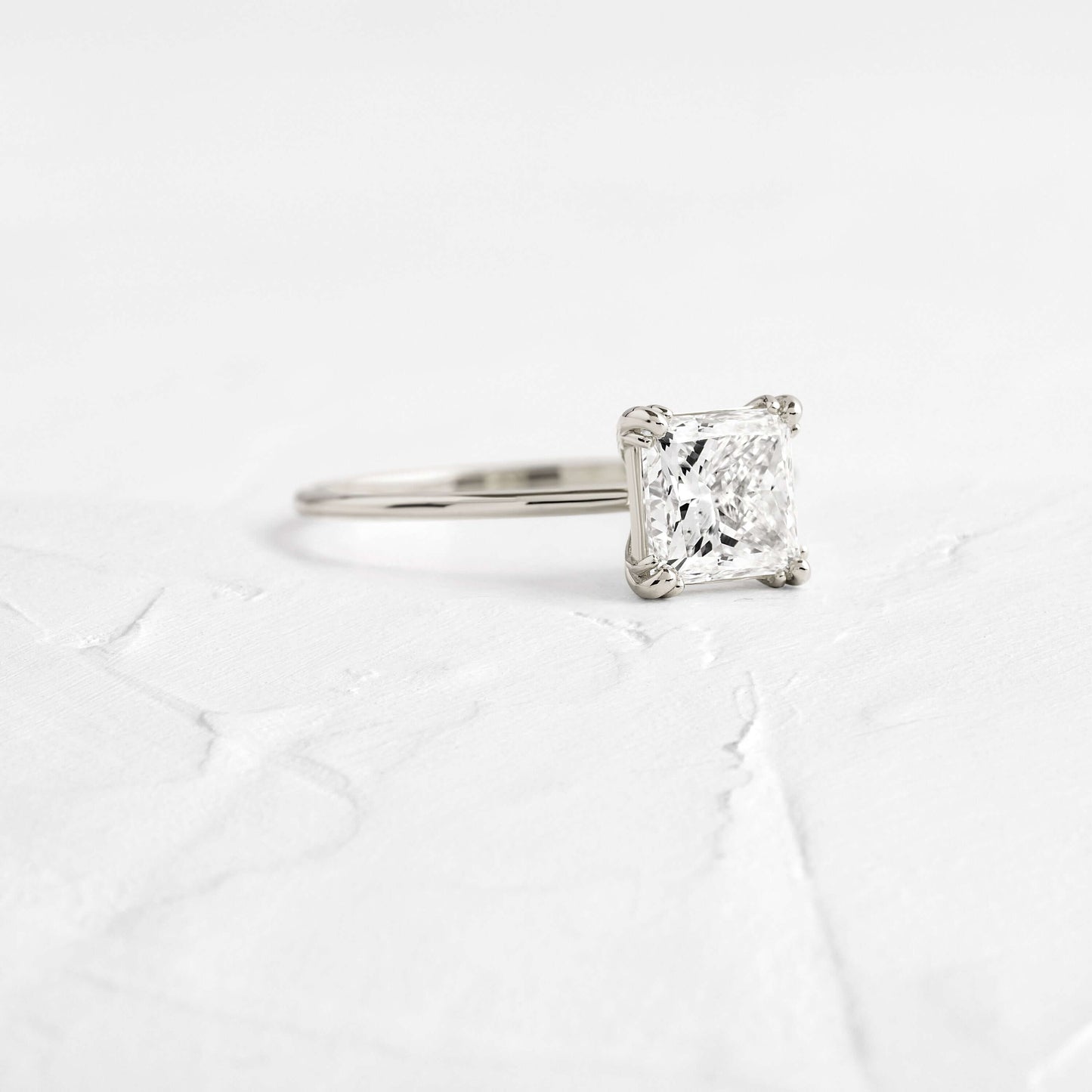 Solitaire Triple Prong-Princess Lab Grown Diamond Engagement Ring