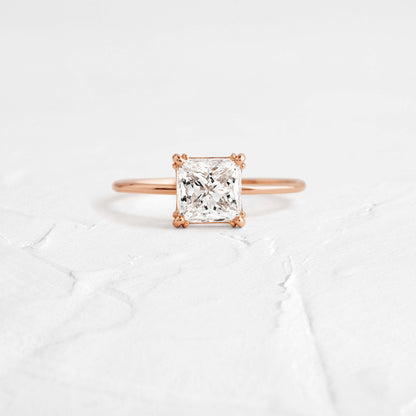 Solitaire Triple Prong-Princess Lab Grown Diamond Engagement Ring