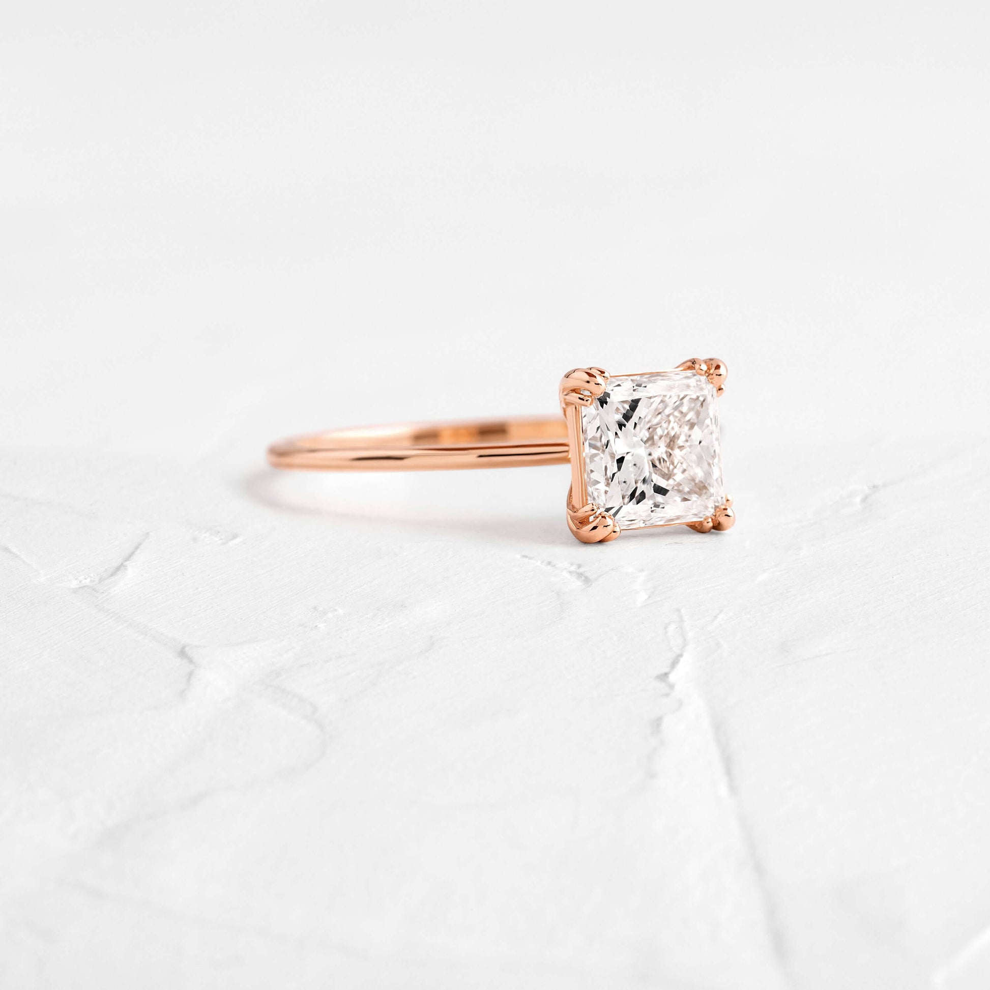 Solitaire Triple Prong-Princess Lab Grown Diamond Engagement Ring