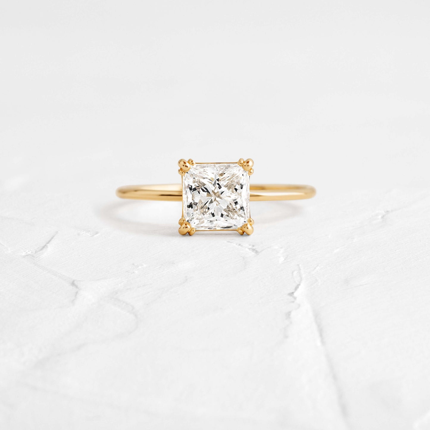 Solitaire Triple Prong-Princess Lab Grown Diamond Engagement Ring