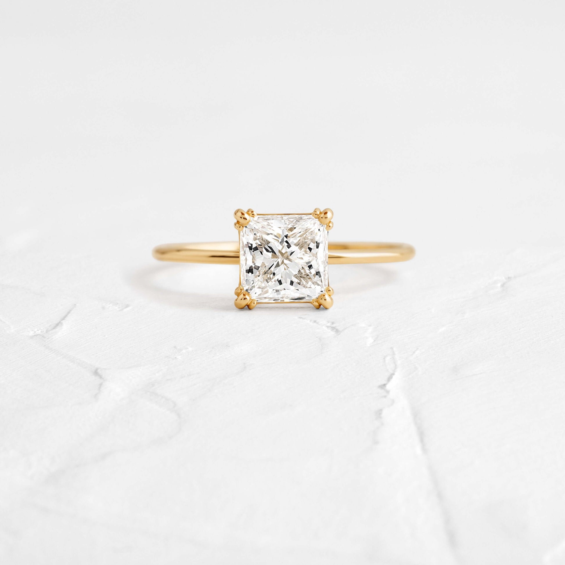 Solitaire Triple Prong-Princess Lab Grown Diamond Engagement Ring