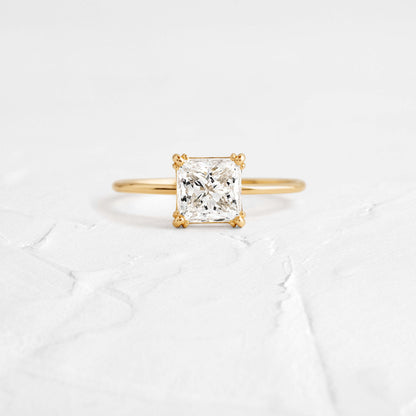 Solitaire Triple Prong-Princess Lab Grown Diamond Engagement Ring
