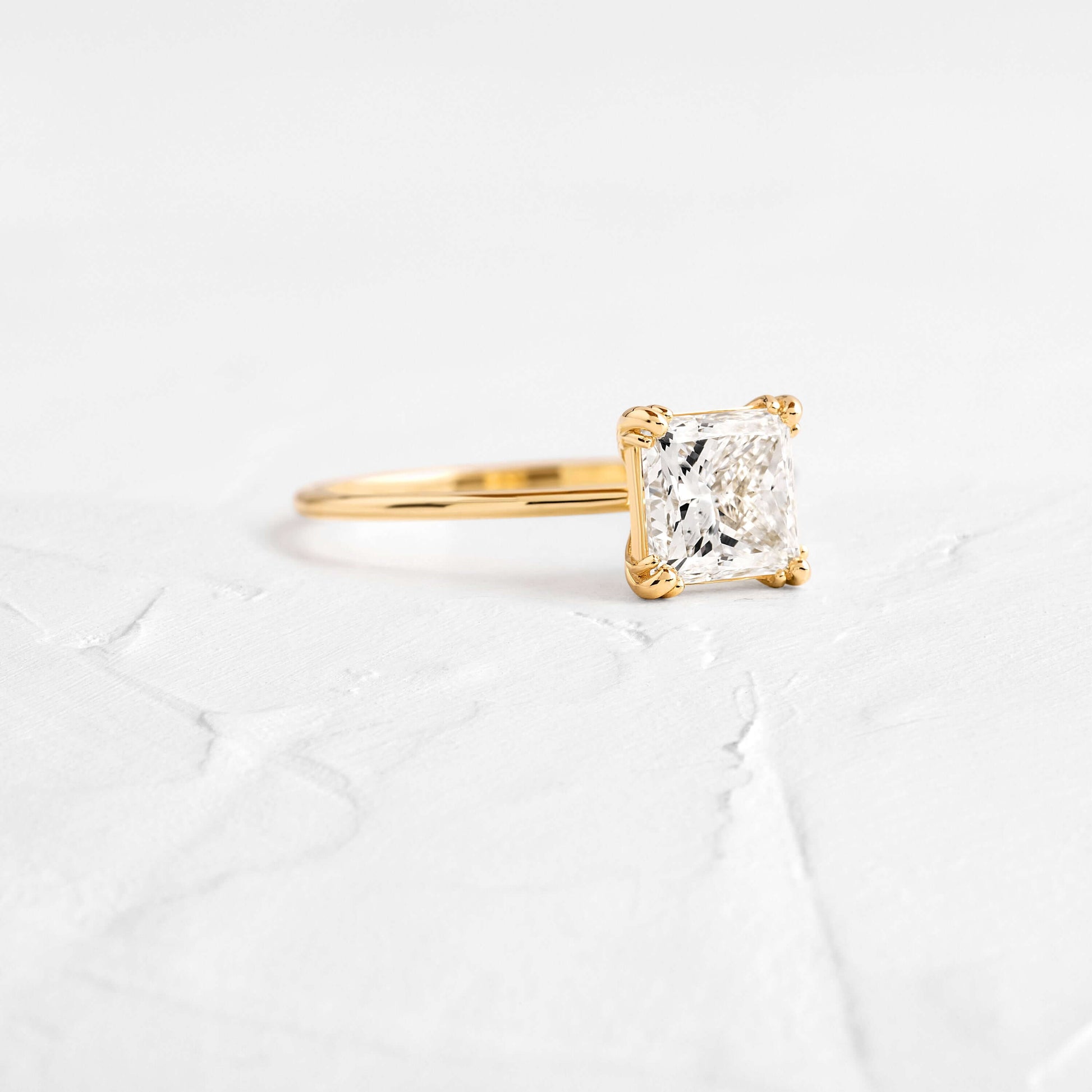 Solitaire Triple Prong-Princess Lab Grown Diamond Engagement Ring