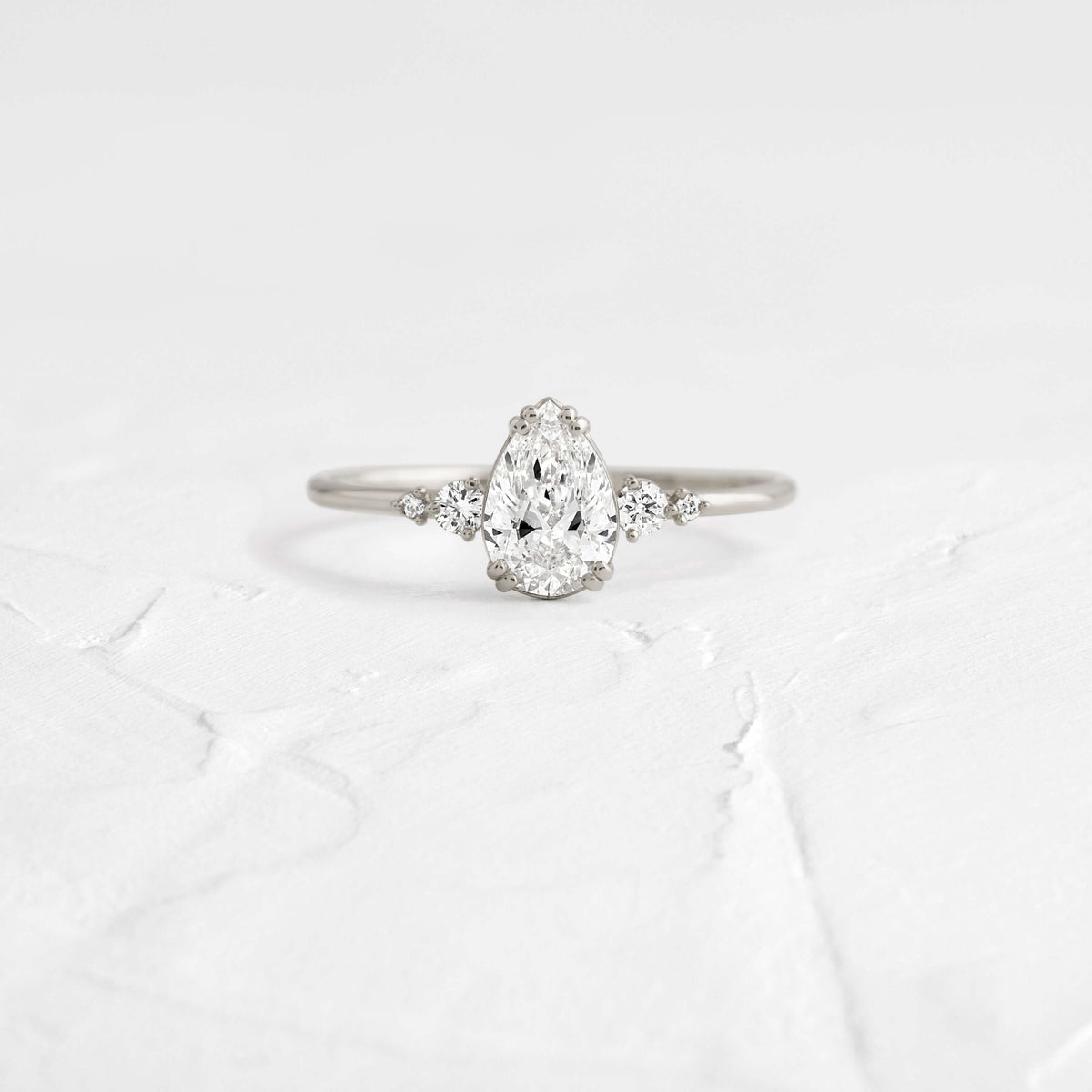Cluster-Pear Lab Grown Diamond Engagement Ring