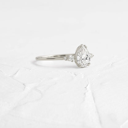 Cluster-Pear Lab Grown Diamond Engagement Ring