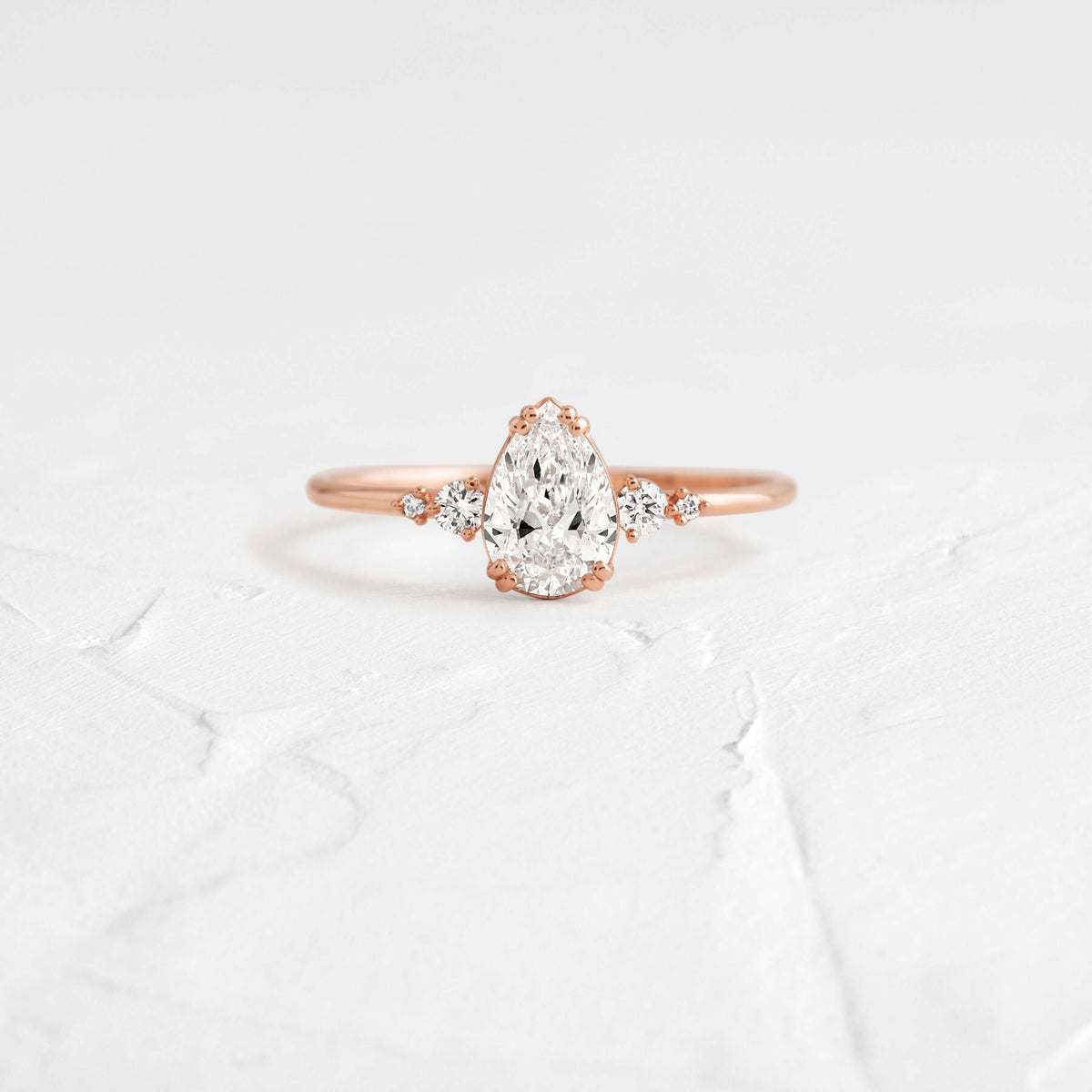 Cluster-Pear Lab Grown Diamond Engagement Ring