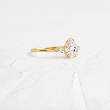 Cluster-Pear Lab Grown Diamond Engagement Ring