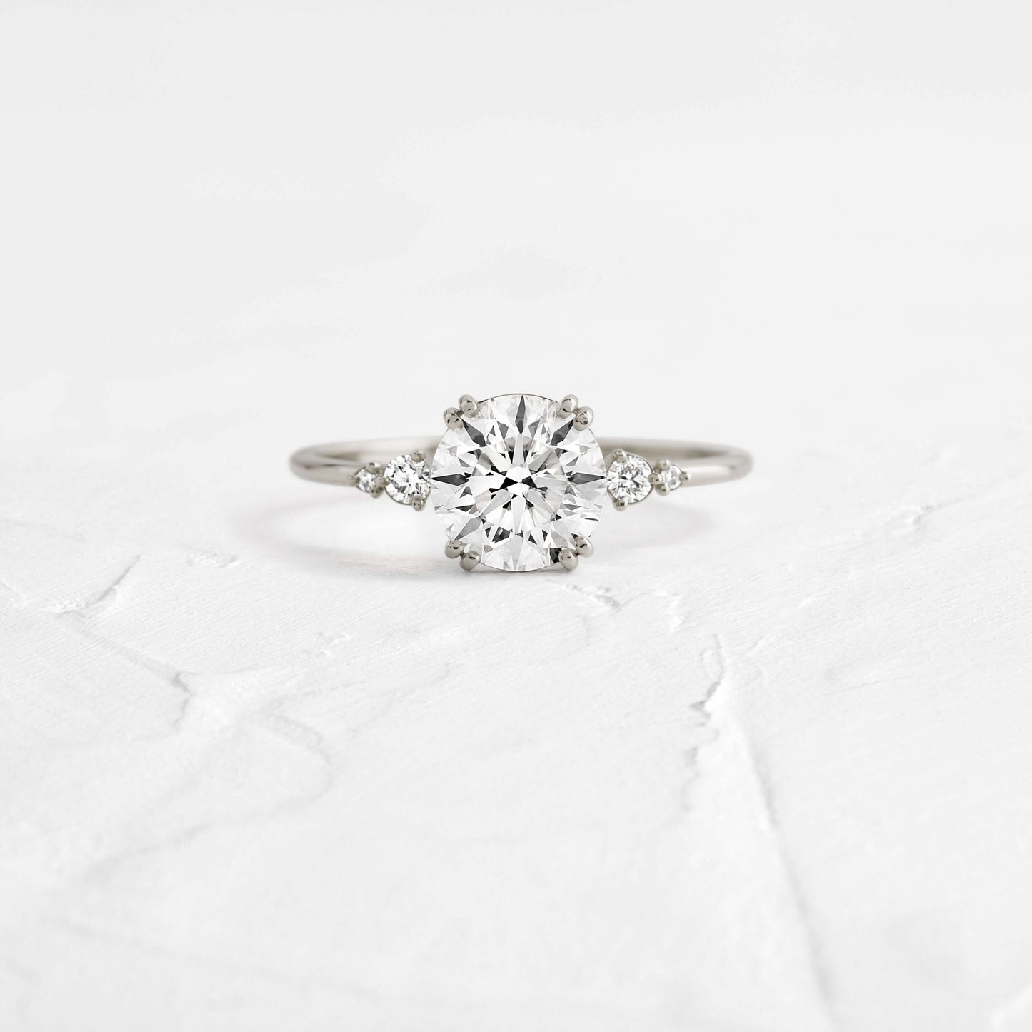Cluster-Round Lab Grown Diamond Engagement Ring