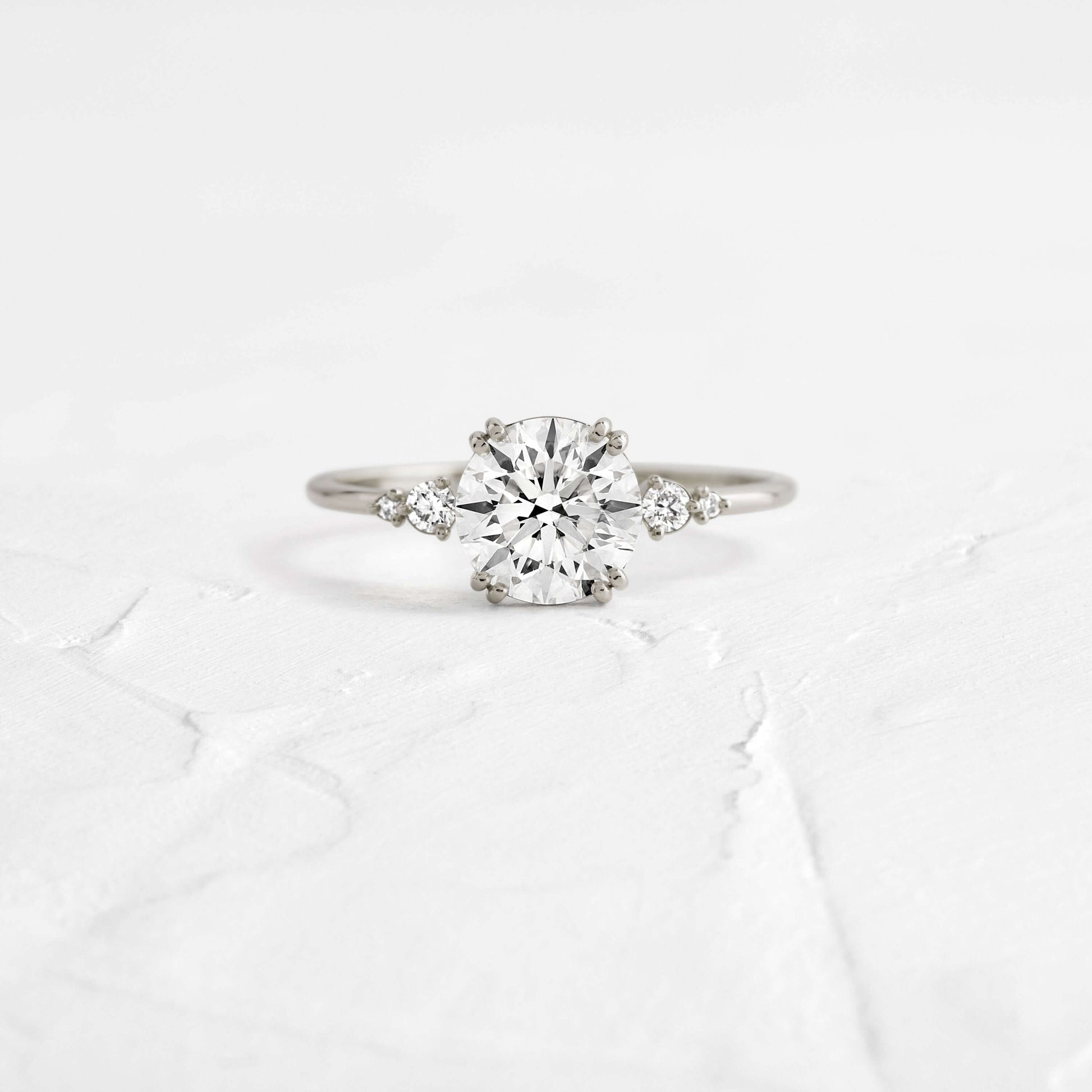 Cluster-Round Lab Grown Diamond Engagement Ring