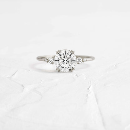 Cluster-Round Lab Grown Diamond Engagement Ring