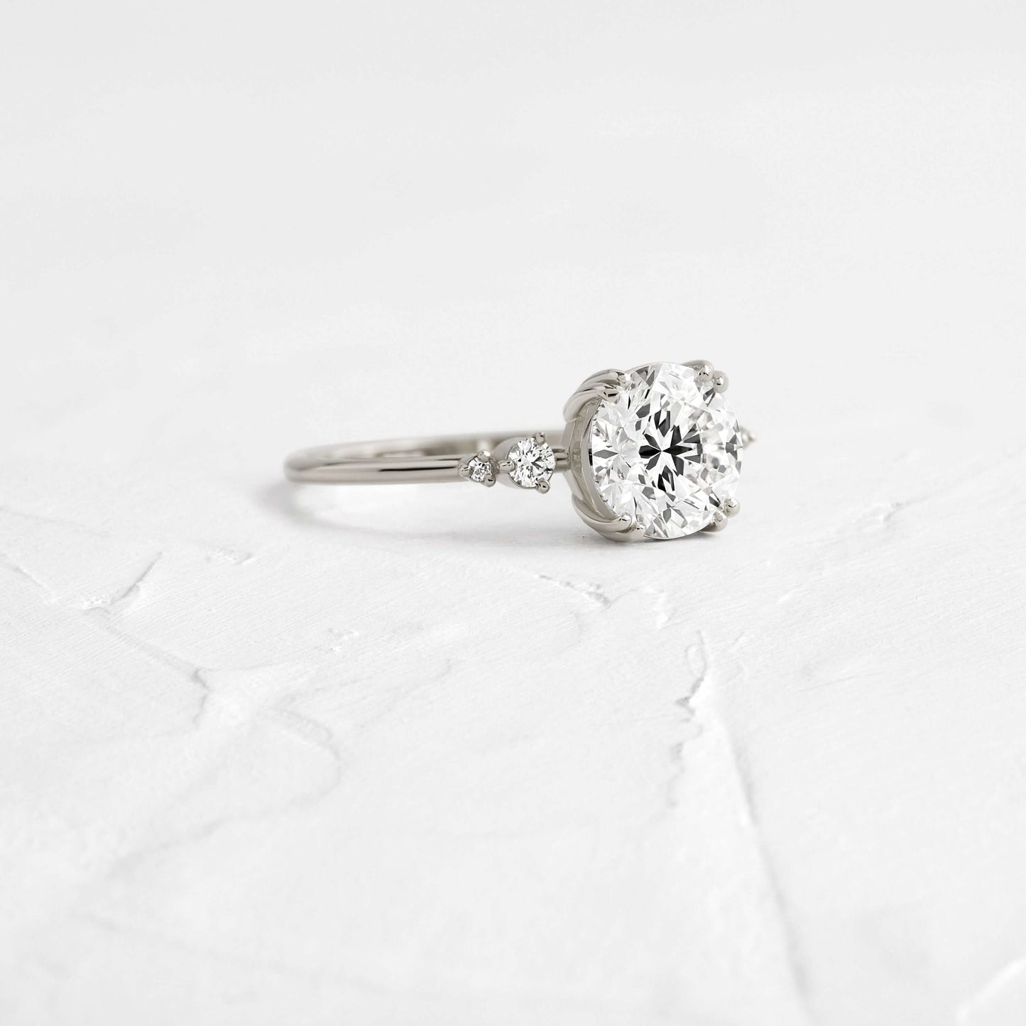 Cluster-Round Lab Grown Diamond Engagement Ring