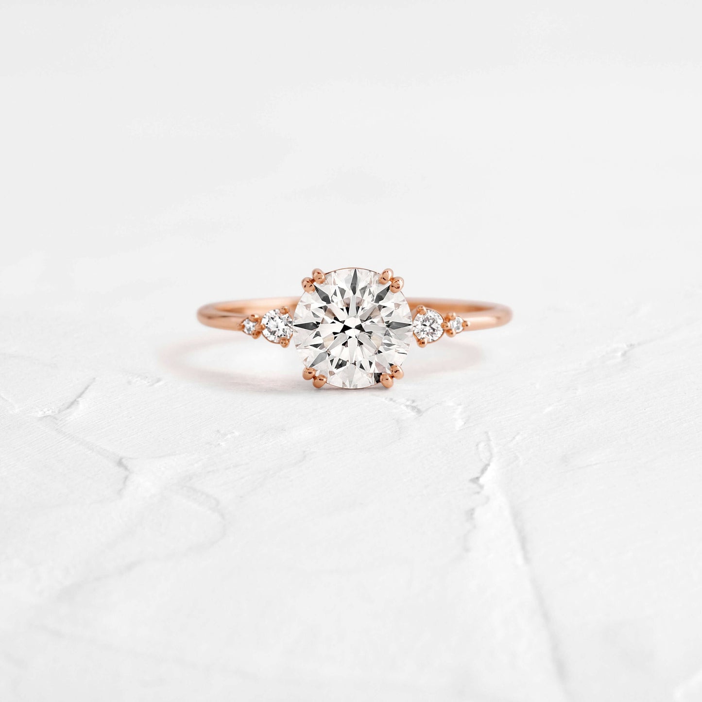 Cluster-Round Lab Grown Diamond Engagement Ring