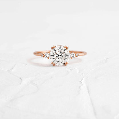 Cluster-Round Lab Grown Diamond Engagement Ring