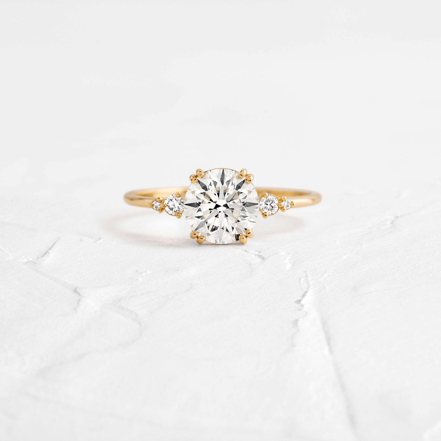 Cluster-Round Lab Grown Diamond Engagement Ring