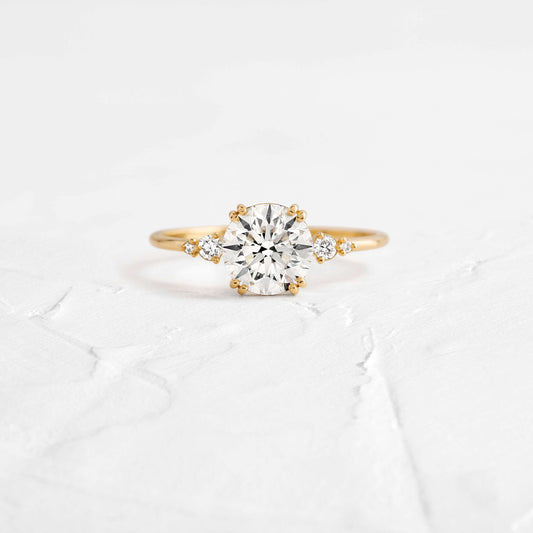 Cluster-Round Lab Grown Diamond Engagement Ring