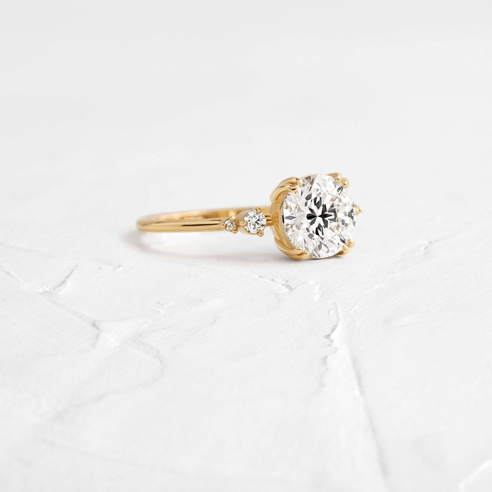 Cluster-Round Lab Grown Diamond Engagement Ring