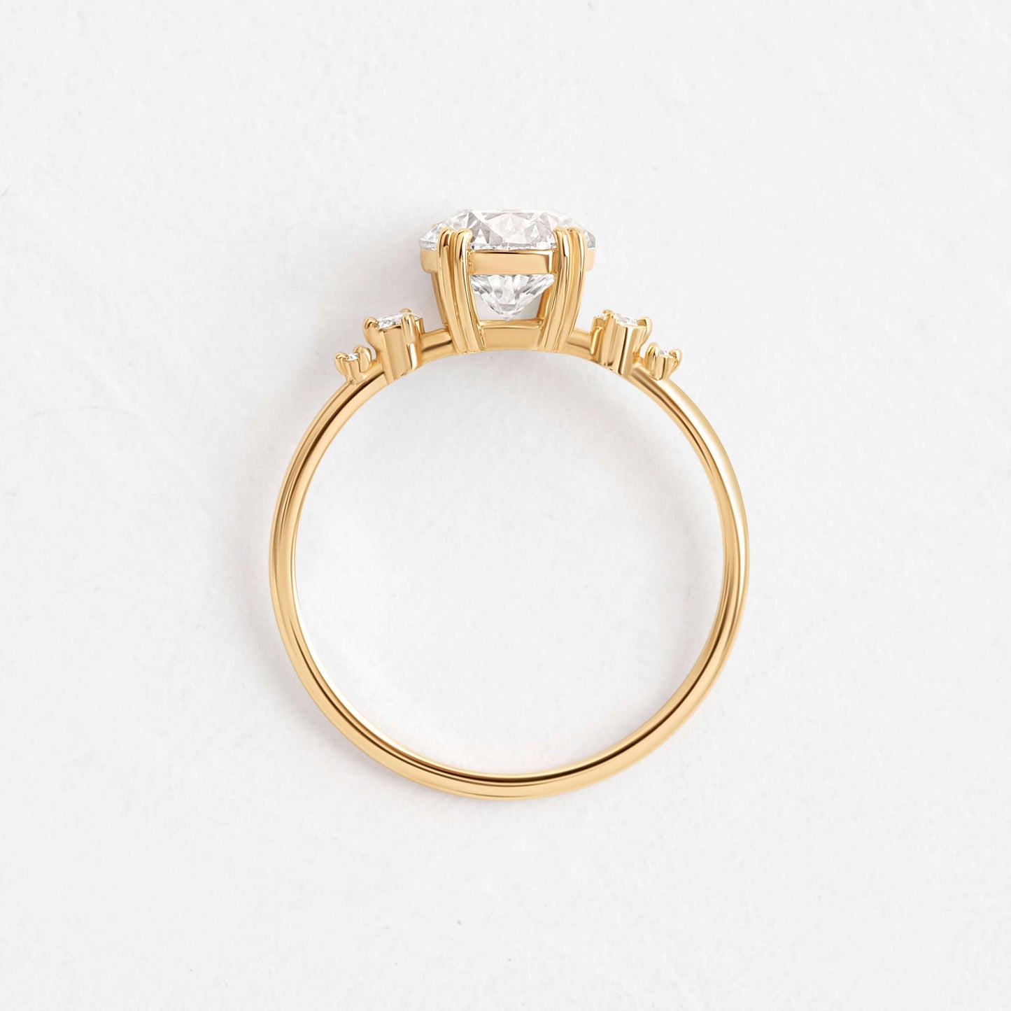 Cluster-Round Lab Grown Diamond Engagement Ring