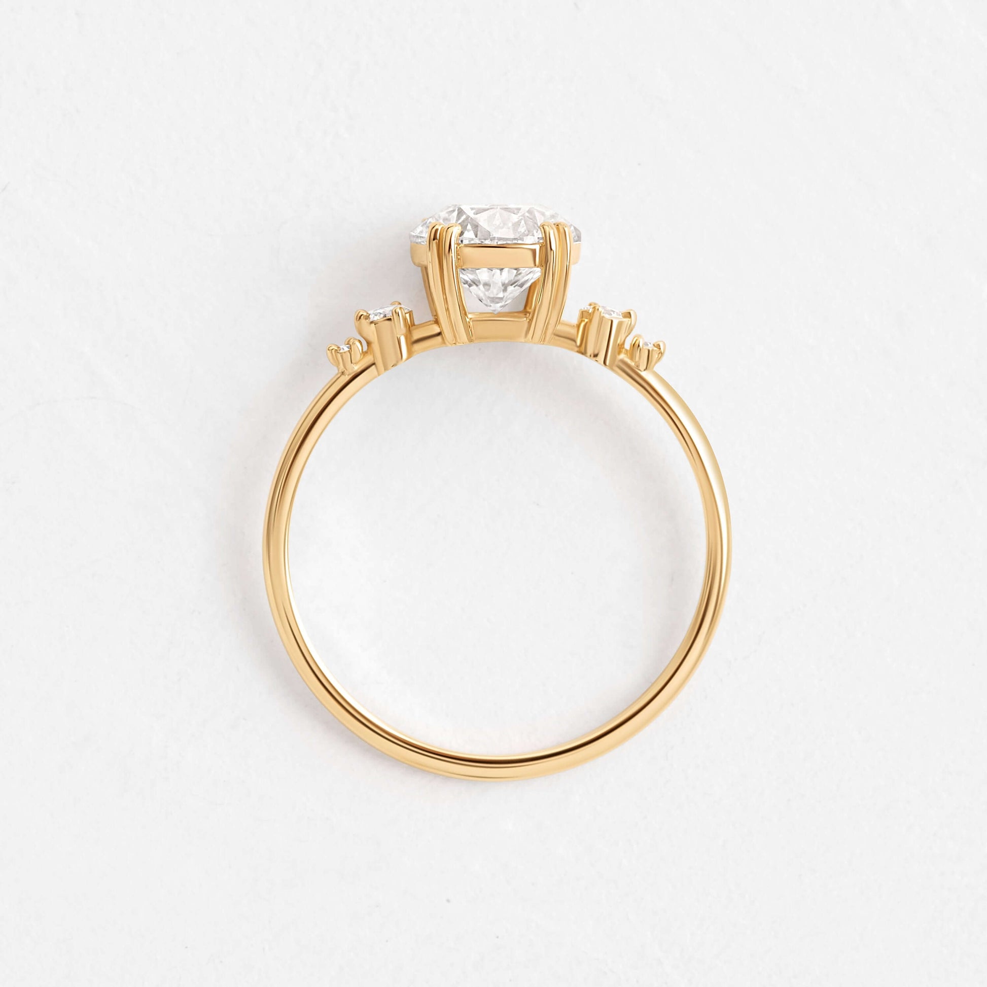 Cluster-Round Lab Grown Diamond Engagement Ring