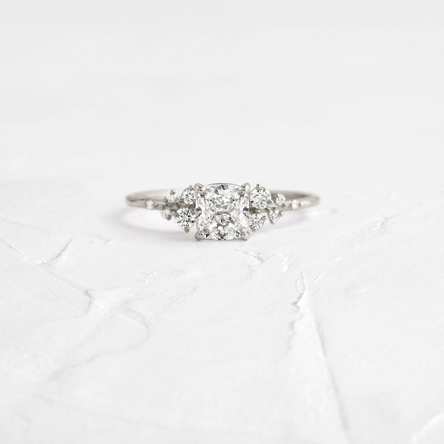 Cluster-Cushion Lab Grown Diamond Engagement Ring