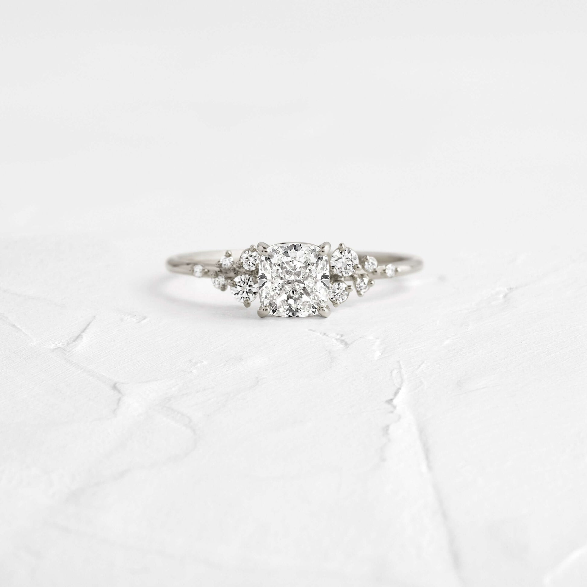 Cluster-Cushion Lab Grown Diamond Engagement Ring