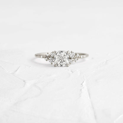 Cluster-Cushion Lab Grown Diamond Engagement Ring