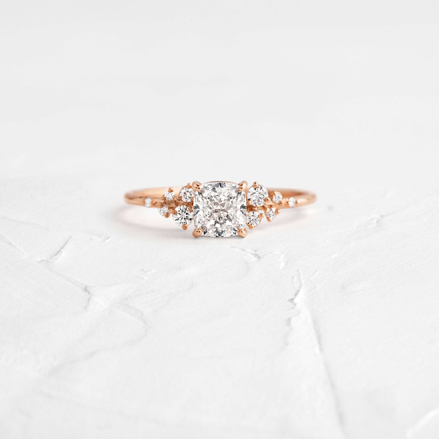 Cluster-Cushion Lab Grown Diamond Engagement Ring