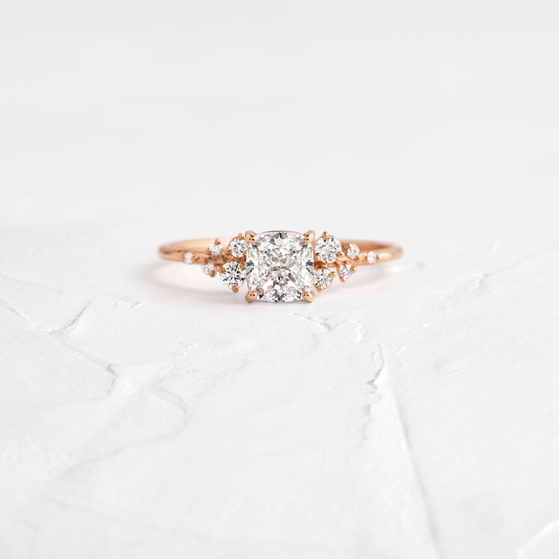 Cluster-Cushion Lab Grown Diamond Engagement Ring