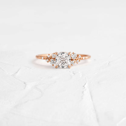 Cluster-Cushion Lab Grown Diamond Engagement Ring