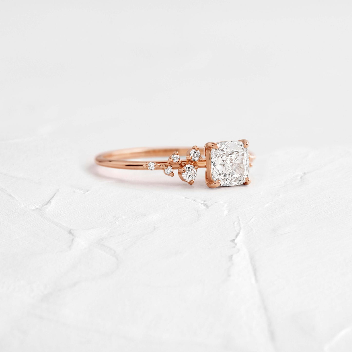 Cluster-Cushion Lab Grown Diamond Engagement Ring