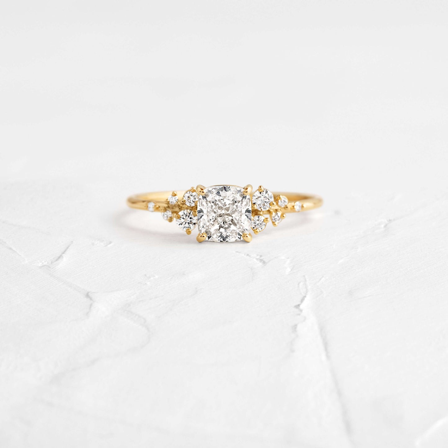 Cluster-Cushion Lab Grown Diamond Engagement Ring