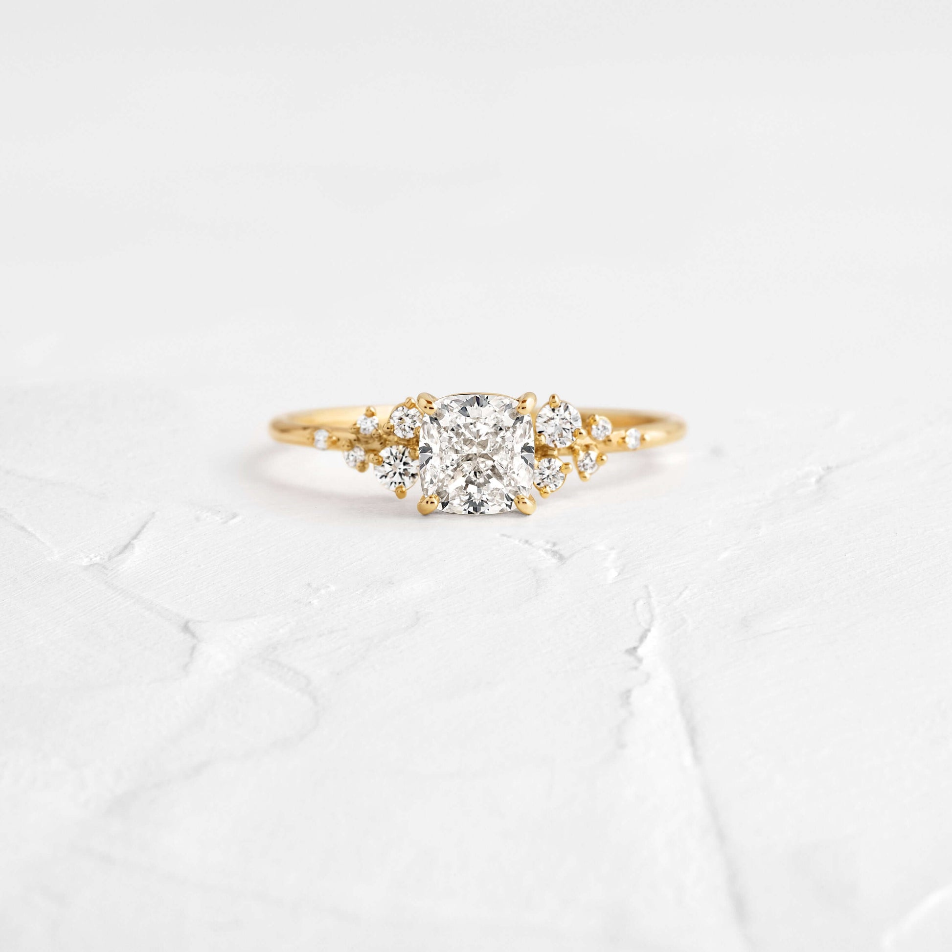 Cluster-Cushion Lab Grown Diamond Engagement Ring