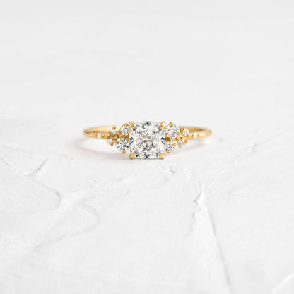 Cluster-Cushion Lab Grown Diamond Engagement Ring
