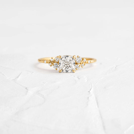 Cluster-Cushion Lab Grown Diamond Engagement Ring