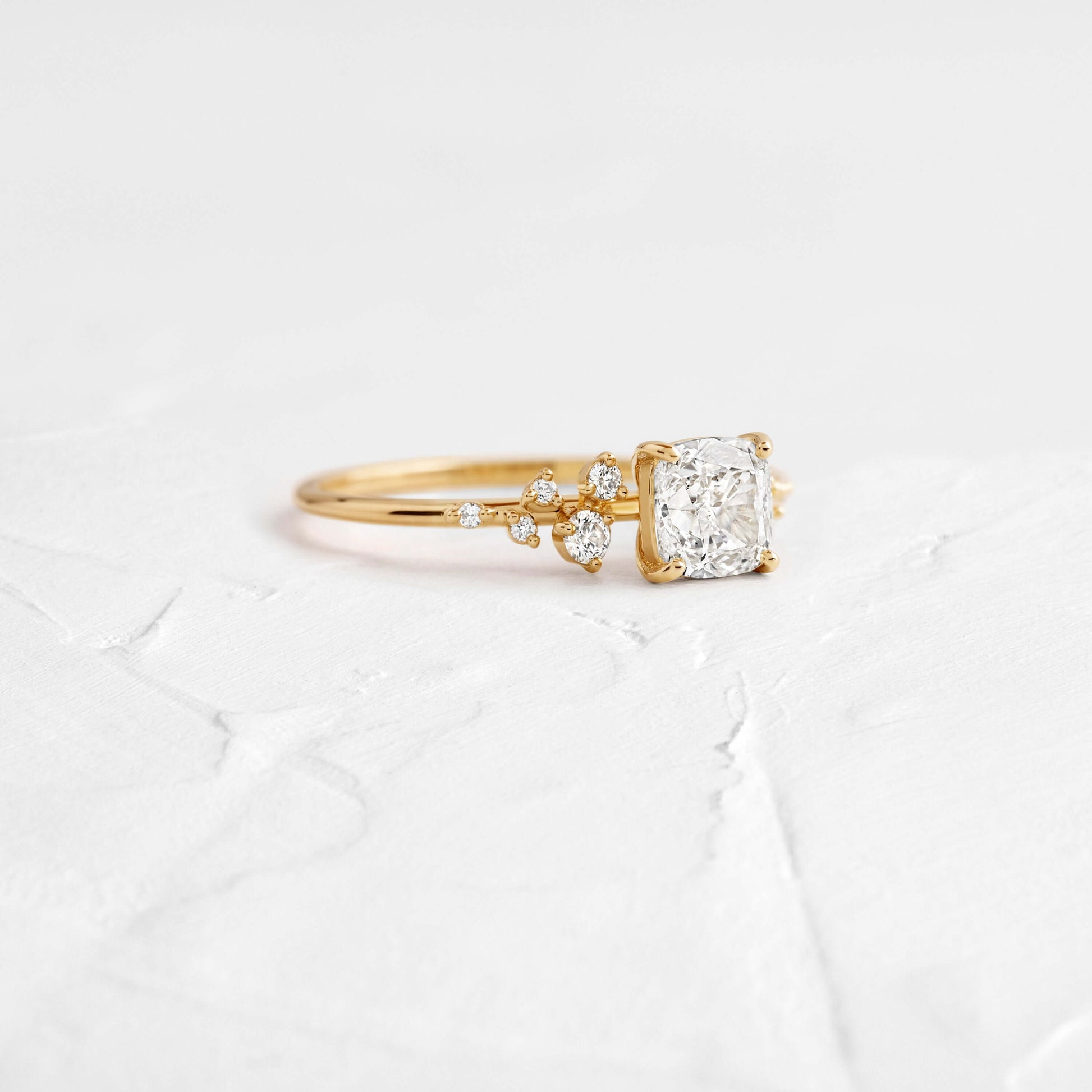 Cluster-Cushion Lab Grown Diamond Engagement Ring