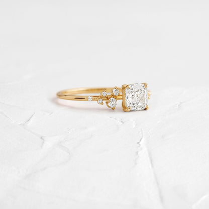 Cluster-Cushion Lab Grown Diamond Engagement Ring