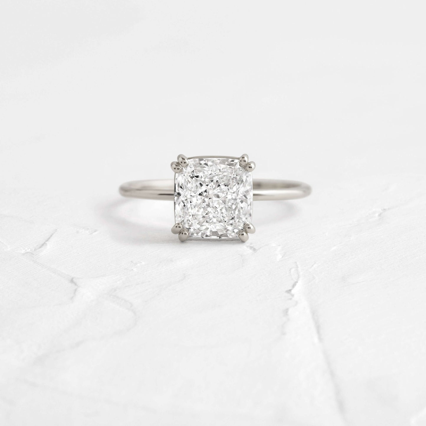 Solitaire Double Prong-Cushion Lab Grown Diamond Engagement Ring