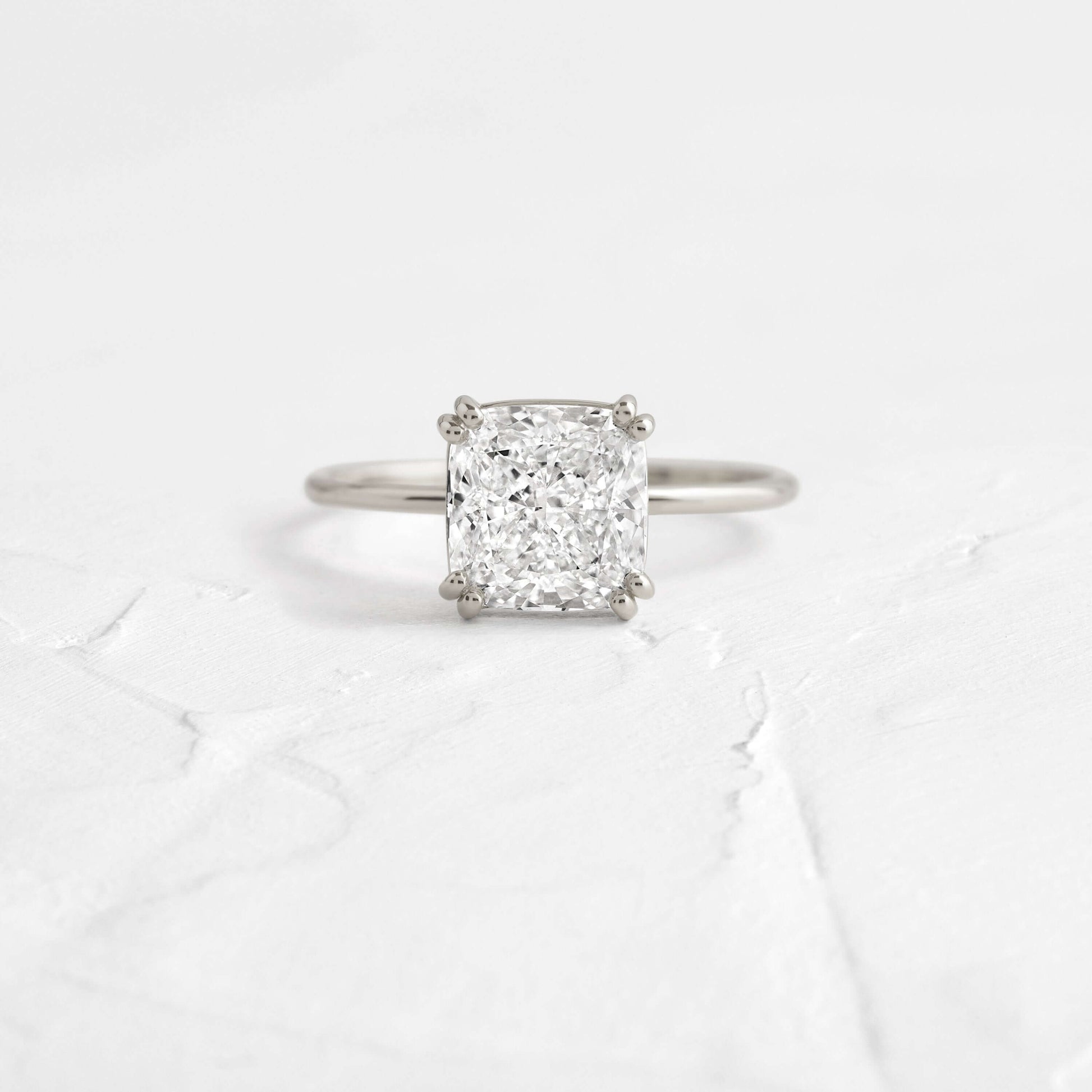 Solitaire Double Prong-Cushion Lab Grown Diamond Engagement Ring