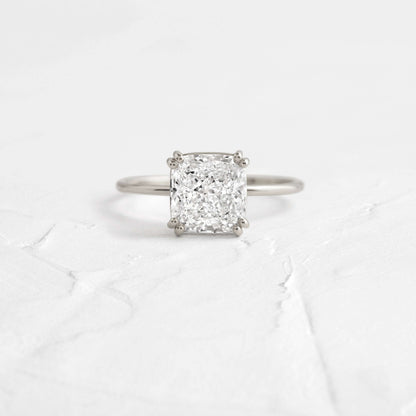 Solitaire Double Prong-Cushion Lab Grown Diamond Engagement Ring