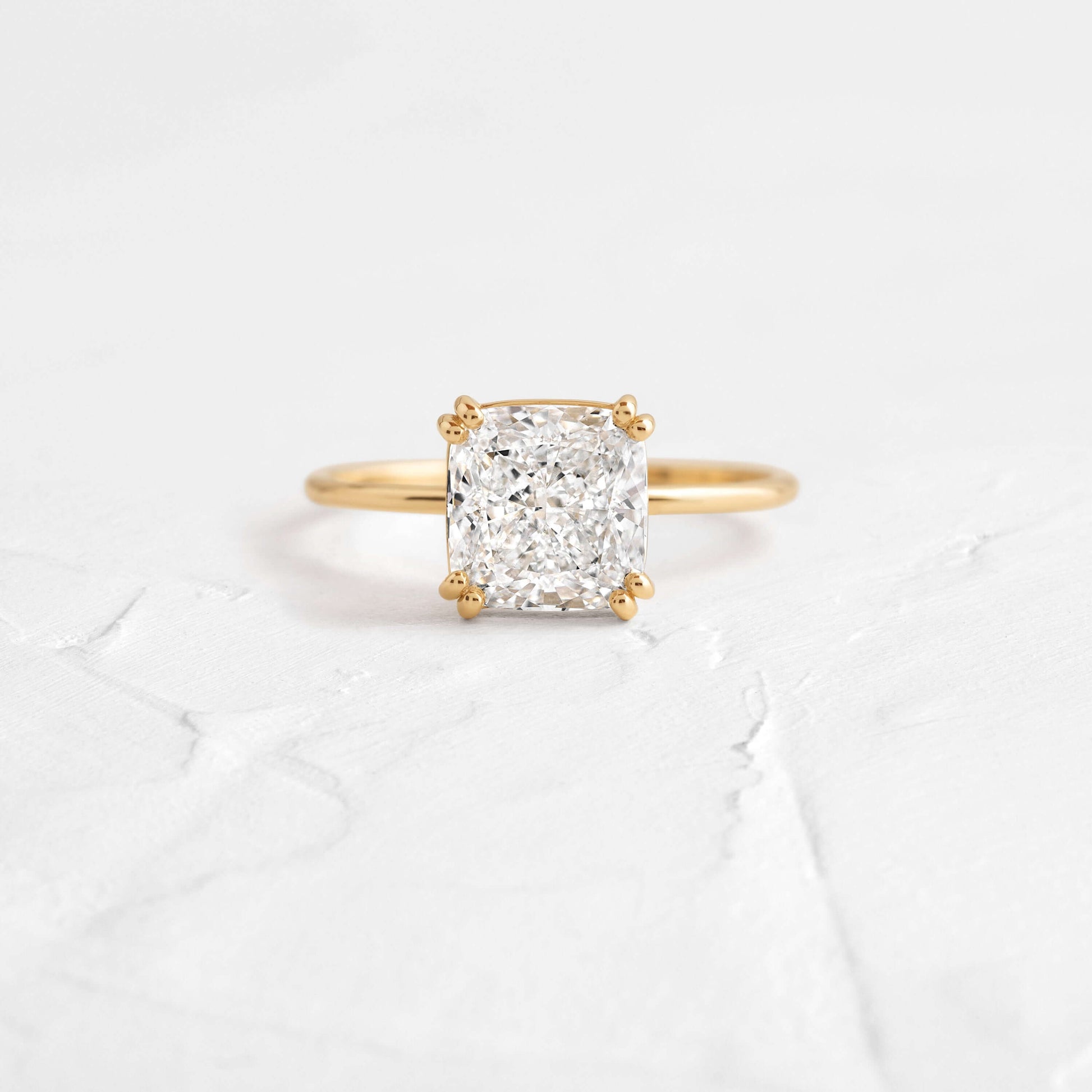 Solitaire Double Prong-Cushion Lab Grown Diamond Engagement Ring