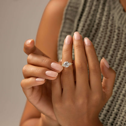 Cluster-Round Lab Grown Diamond Engagement Ring
